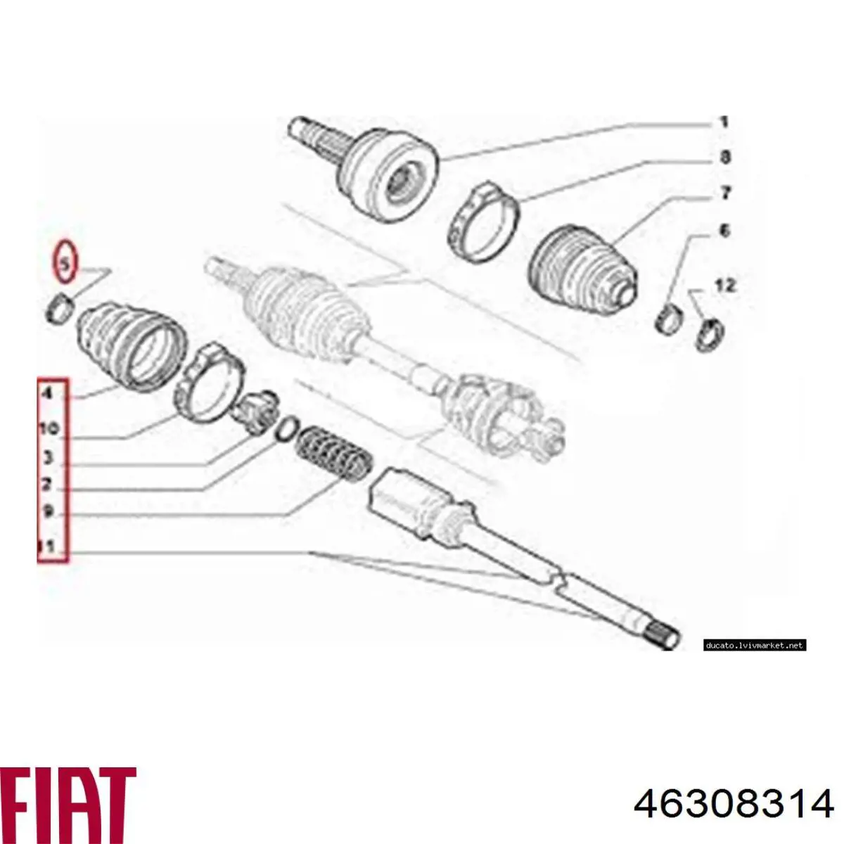 46308314 Fiat/Alfa/Lancia Пружина ШРКШ внутрішнього (тришиба)