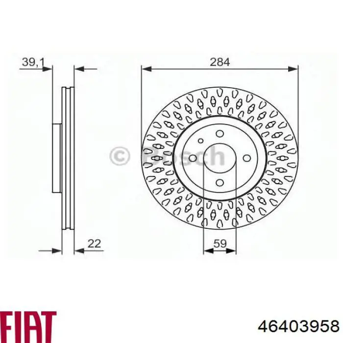 Диск переднього гальма Fiat/Alfa/Lancia 46403958 ціна, від 45.56 USD