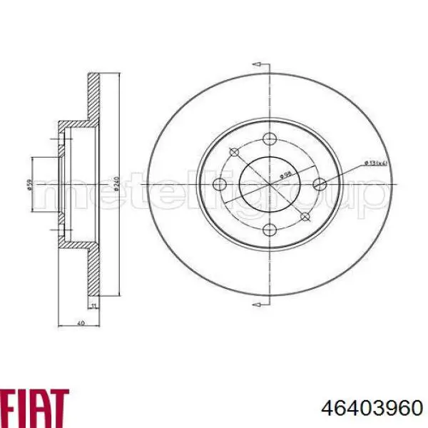 46403960 Fiat/Alfa/Lancia Дискові гальма