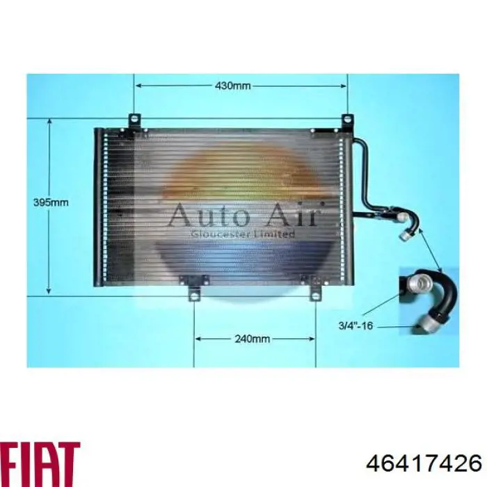 Радіатор кондиціонера 46417426 Fiat/Alfa/Lancia