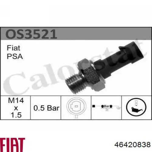 Манометри (показник тиску масла) Fiat/Alfa/Lancia 46420838 ціна, від 4.21 USD