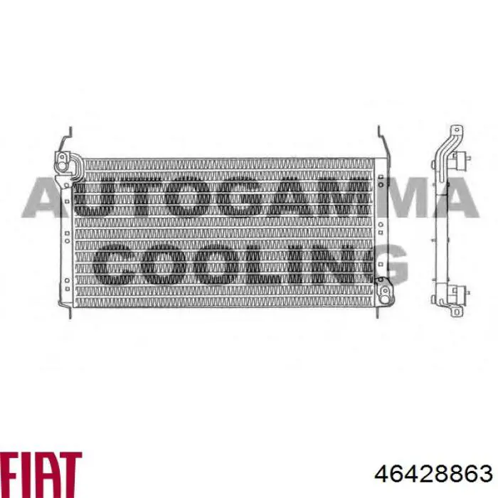 Конденсатор кондиціонера Fiat/Alfa/Lancia 46428863 ціна, від 97.02 USD