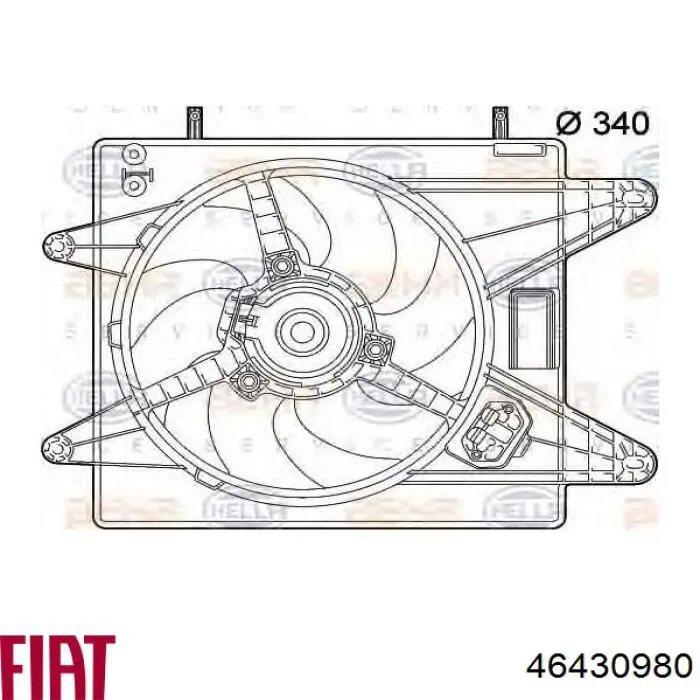 Дифузор радіатора охолодження, в зборі з двигуном і крильчаткою Fiat/Alfa/Lancia 46430980 ціна, від 54.62 USD