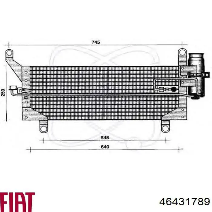 Конденсатор кондиціонера Fiat/Alfa/Lancia 46431789 ціна, від 307.05 USD