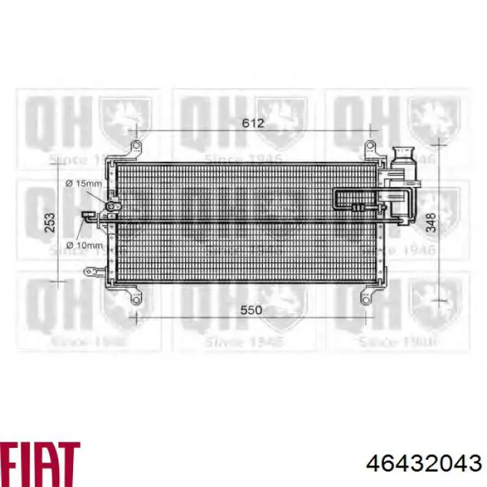 Купити 46432043 Fiat/Alfa/Lancia Радіатор системи охолодження кондиціонера