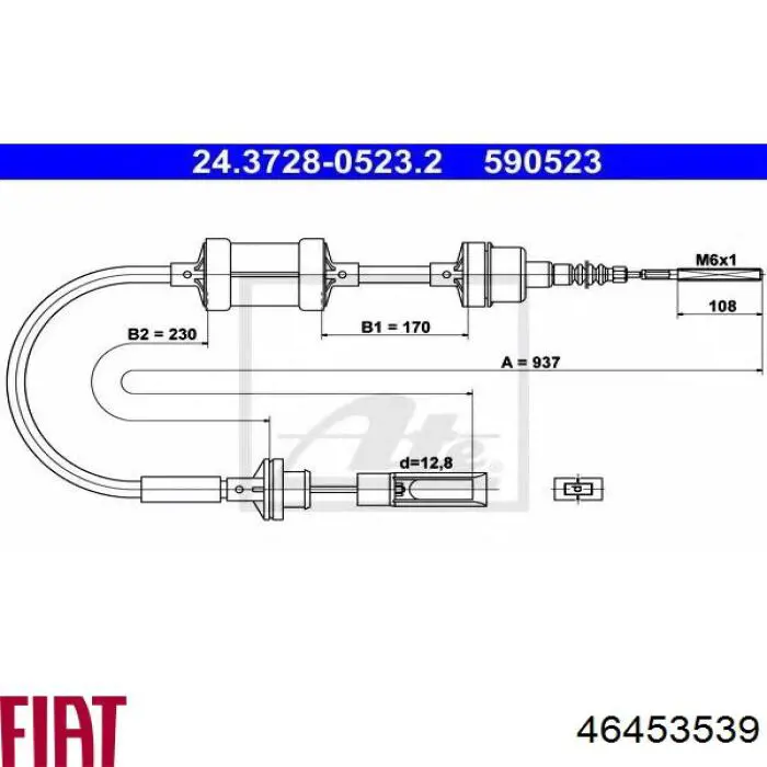 46453539 Fiat/Alfa/Lancia Трос зчеплення