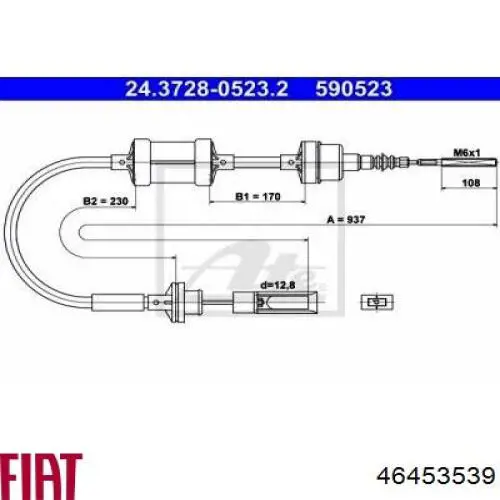 Трос зчеплення Fiat/Alfa/Lancia 46453539 ціна, від 17.26 USD