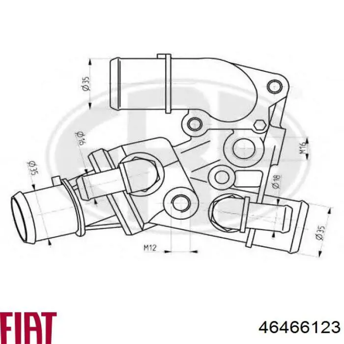  Корпус термостата Fiat Fiorino 