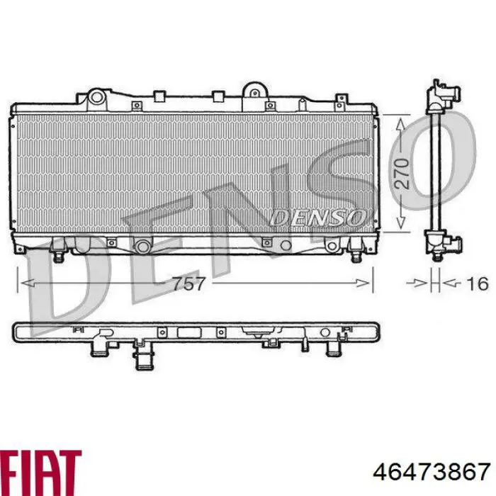 46473867 Fiat/Alfa/Lancia радіатор охолодження двигуна