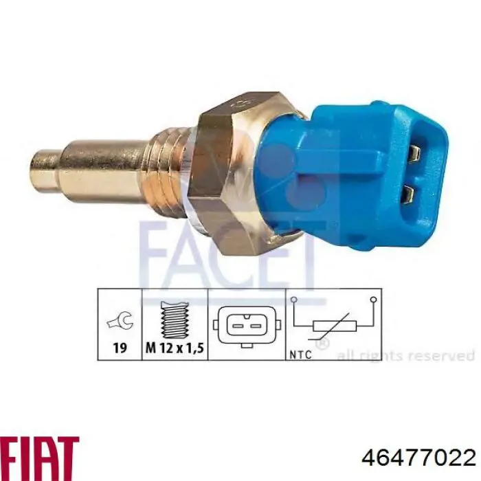 Термодатчик охолоджуючої рідини Fiat/Alfa/Lancia 46477022 ціна, від 7.05 USD