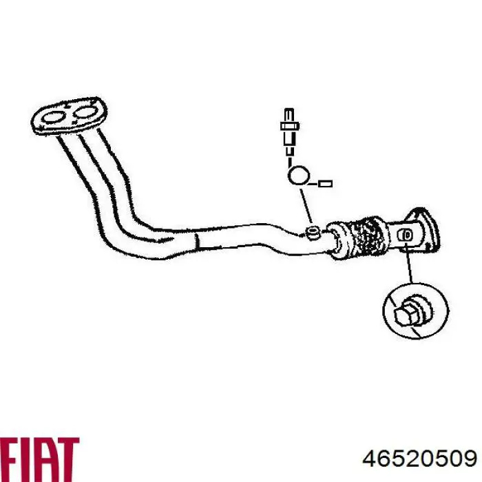 46520509 Fiat/Alfa/Lancia труба приймальна (штани глушника, передня)