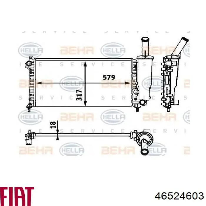Купити 46778148 Fiat/Alfa/Lancia Радіатор двигуна