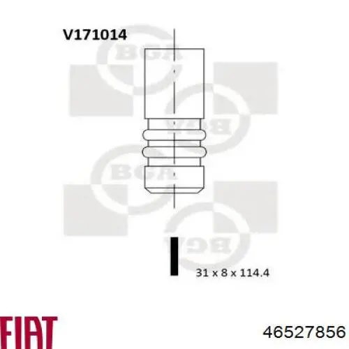 46527856 Fiat/Alfa/Lancia клапан випускний