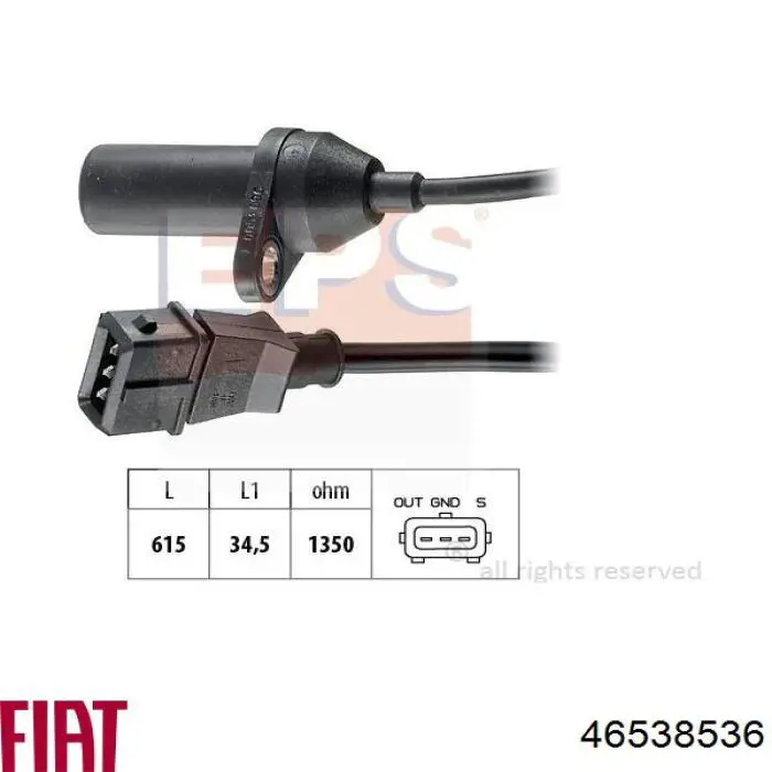 Датчик обертів колінвалу Fiat/Alfa/Lancia 46538536 ціна, від 19.12 USD