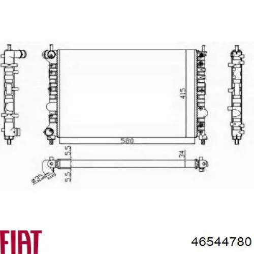 Купити 46544780 Fiat/Alfa/Lancia Радіатор двигуна