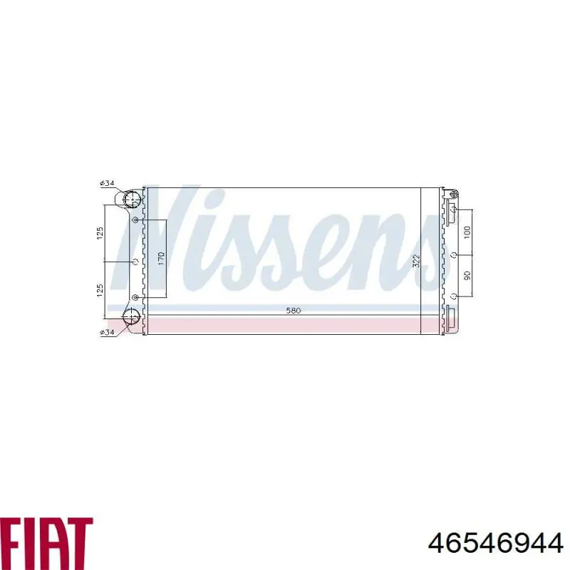 46546944 Fiat/Alfa/Lancia Радіатор охолодження двигуна