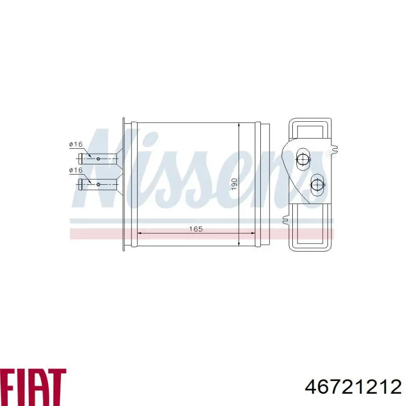 Радіатор обігрівача Fiat/Alfa/Lancia 46721212