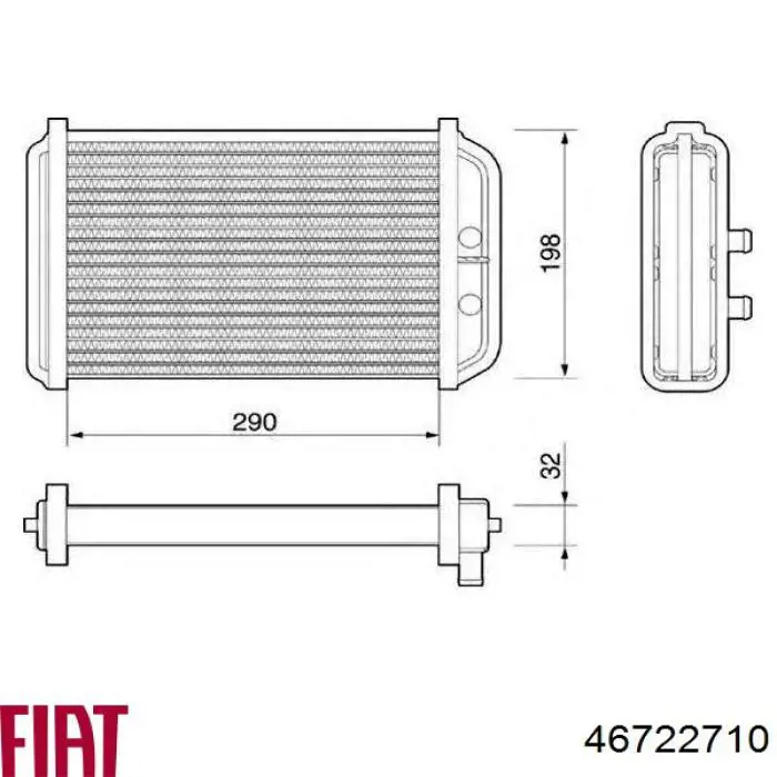 46722710 Fiat/Alfa/Lancia радіатор пічки (обігрівача)
