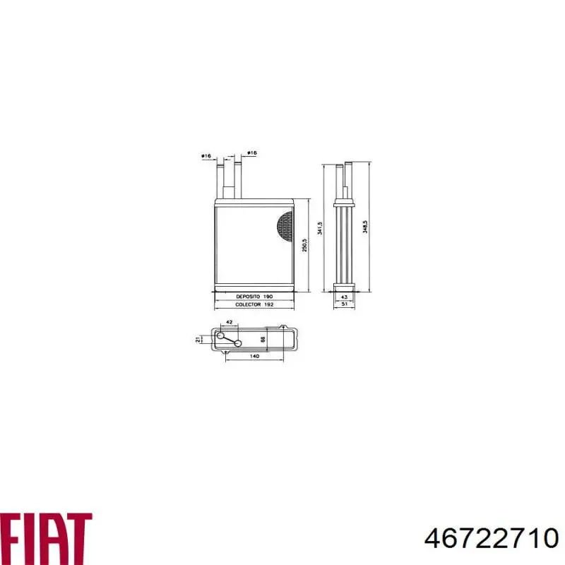 Купити 46722710 Fiat/Alfa/Lancia Теплообмінник