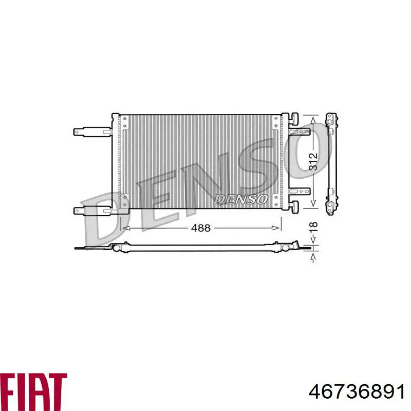 Радіатор охолодження кондиціонера Fiat/Alfa/Lancia 46736891