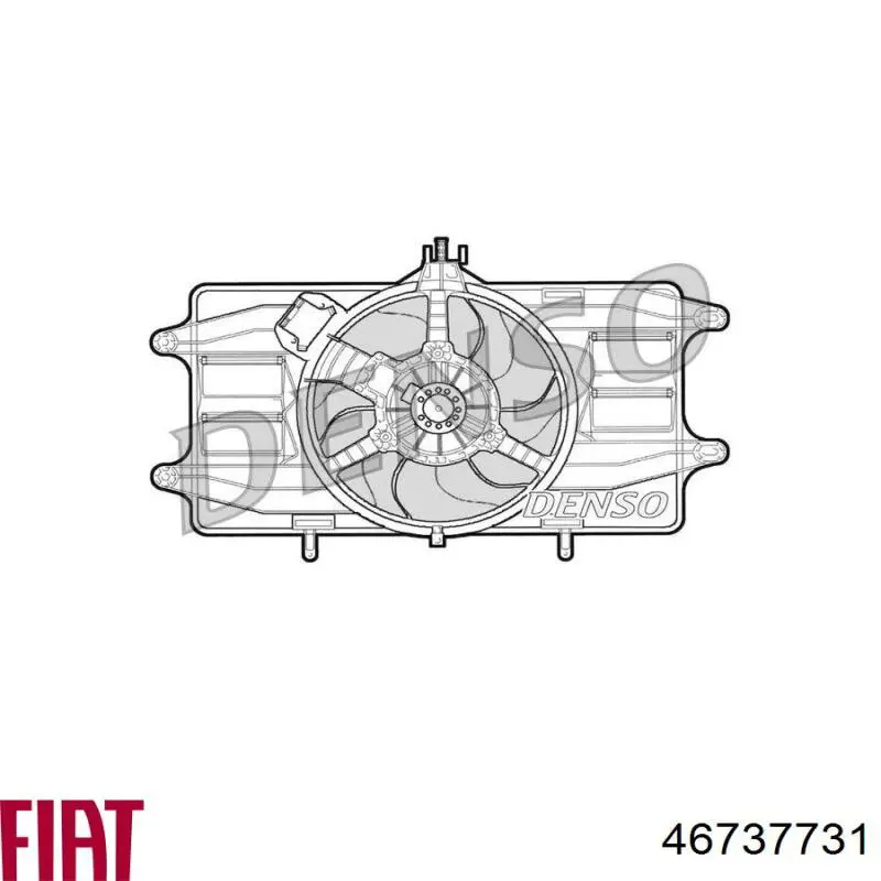 Дифузор радіатора охолодження, в зборі з двигуном і крильчаткою 46737731 Fiat/Alfa/Lancia