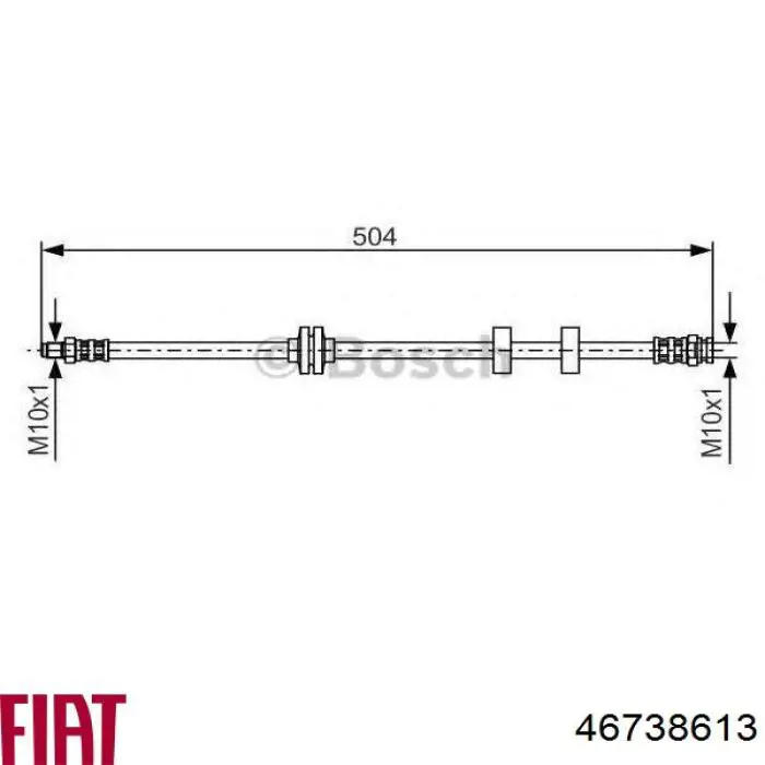 Купити 46738613 Fiat/Alfa/Lancia Гальмівні шланги передні