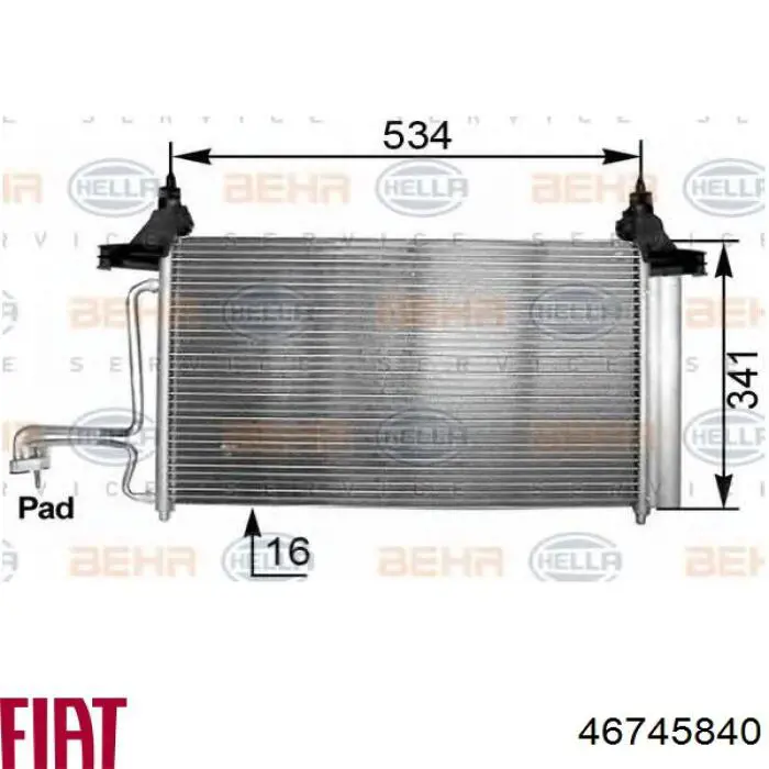 Купити 46745840 Fiat/Alfa/Lancia Радіатор системи охолодження кондиціонера