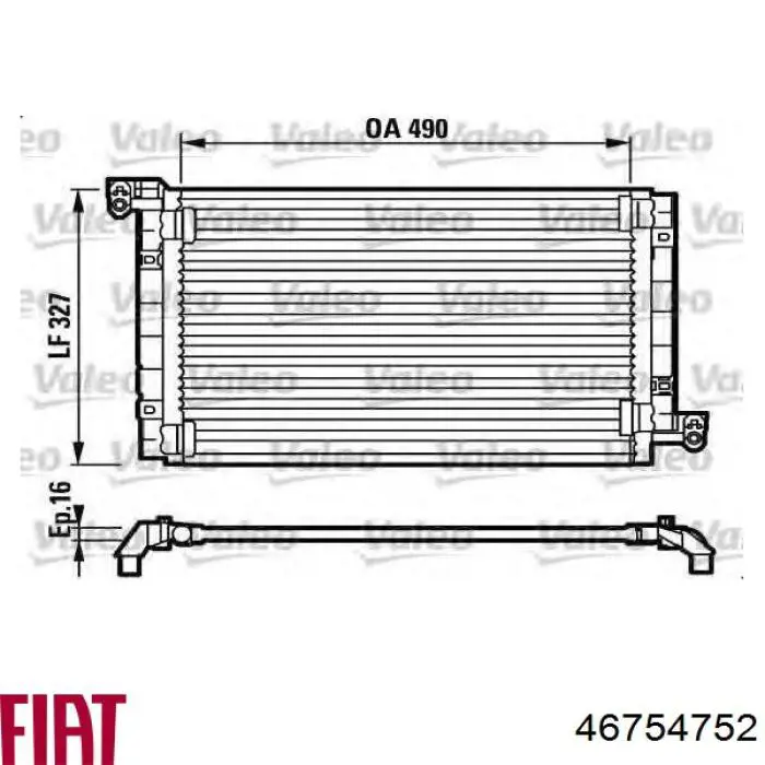 46754752 Fiat/Alfa/Lancia радіатор кондиціонера