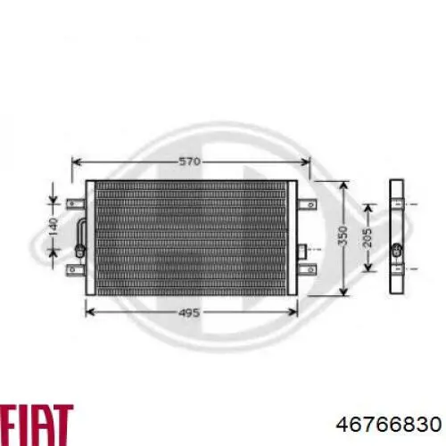  Радіатор кондиціонера Fiat Palio 