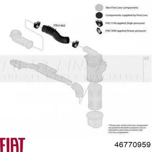 Купити 46770959 Fiat/Alfa/Lancia Патрубок повітряний, вихід повітряного фільтра