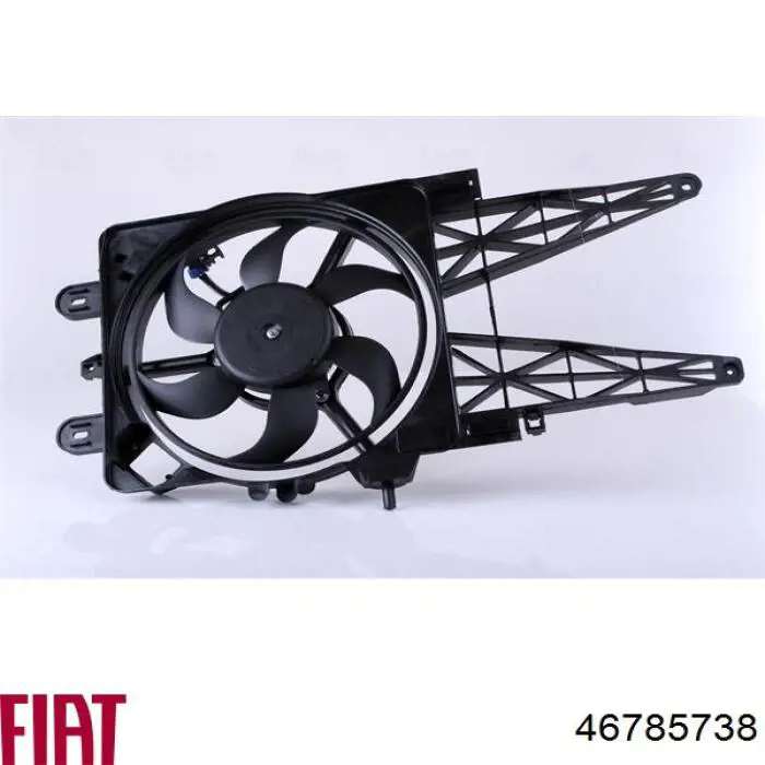 Купити 46785738 Fiat/Alfa/Lancia Дифузор радіатора охолодження, в зборі з двигуном і крильчаткою