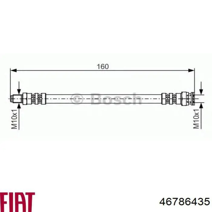 Шланг гальмівний задній Fiat/Alfa/Lancia 46786435 ціна, від 5.69 USD