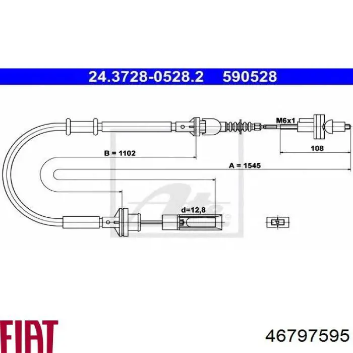 46797595 Fiat/Alfa/Lancia Трос зчеплення
