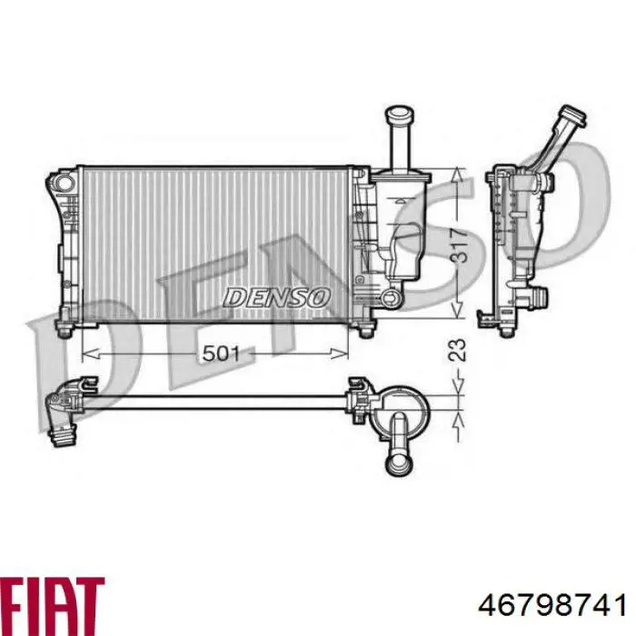 46798741 Fiat/Alfa/Lancia Радіатор охолодження двигуна