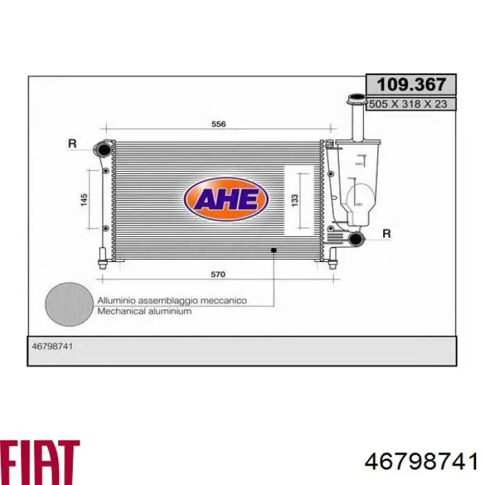 Радіатор основний Fiat/Alfa/Lancia 46798741 ціна, від 63.74 USD