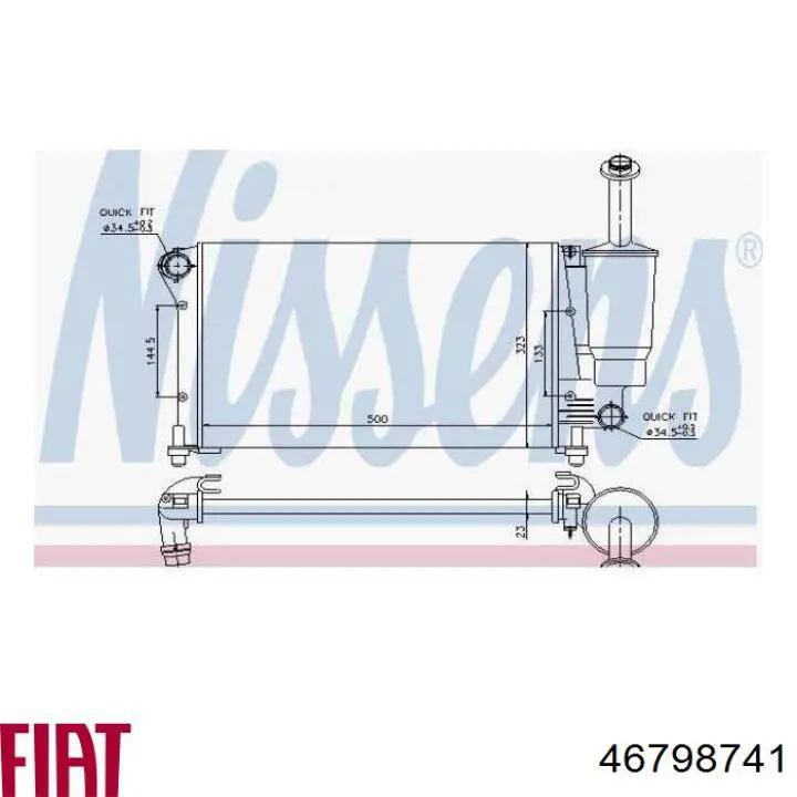 Купити 46798741 Fiat/Alfa/Lancia Радіатор двигуна
