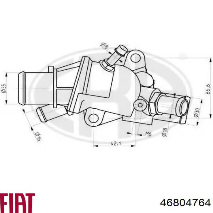 Кожух термостата Fiat/Alfa/Lancia 46804764 ціна, від 41.35 USD