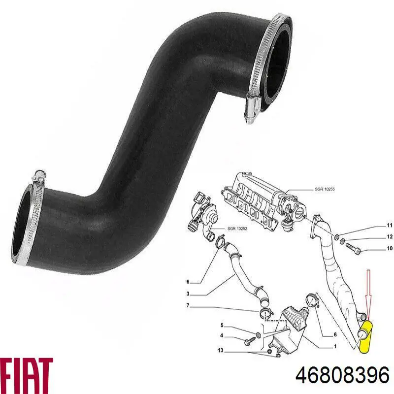 Трубка, що нагнітається Fiat/Alfa/Lancia 46808396 ціна, від 15.19 USD