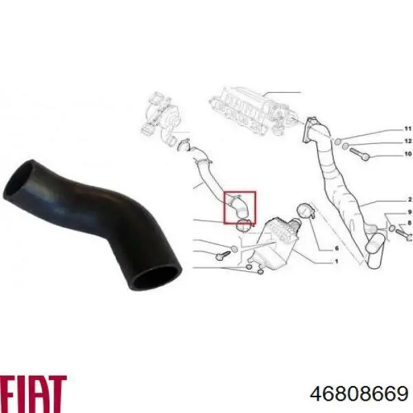 Купити 46808669 Fiat/Alfa/Lancia Шланг/патрубок интеркуллера