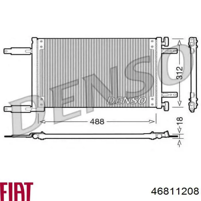 Радіатор кондиціонера 46811208 Fiat/Alfa/Lancia