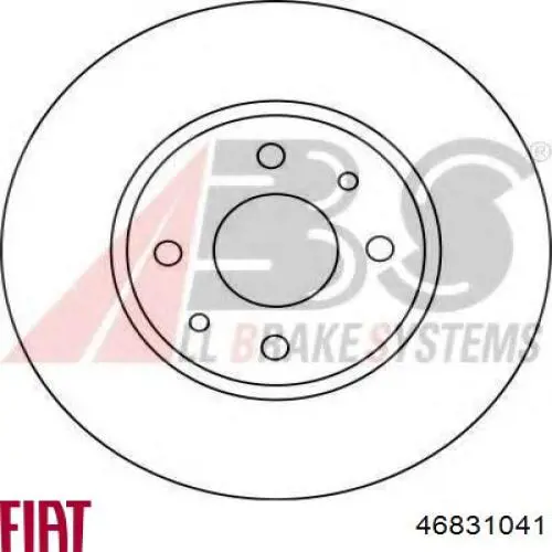 Диск переднього гальма Fiat/Alfa/Lancia 46831041 ціна, від 27.57 USD