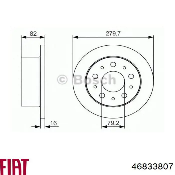 Купити 46833807 Fiat/Alfa/Lancia Диск заднього гальма