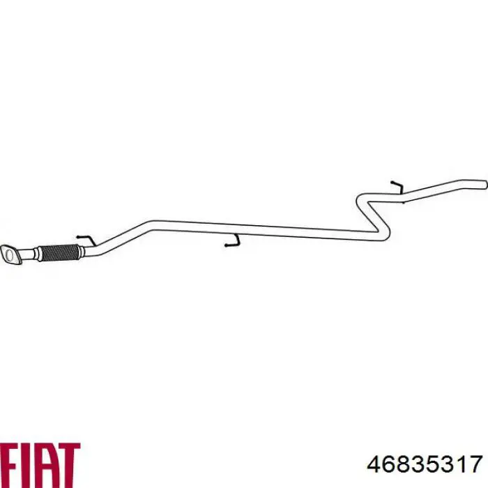 Труба вихлопна, від каталізатора до глушника 46835317 Fiat/Alfa/Lancia