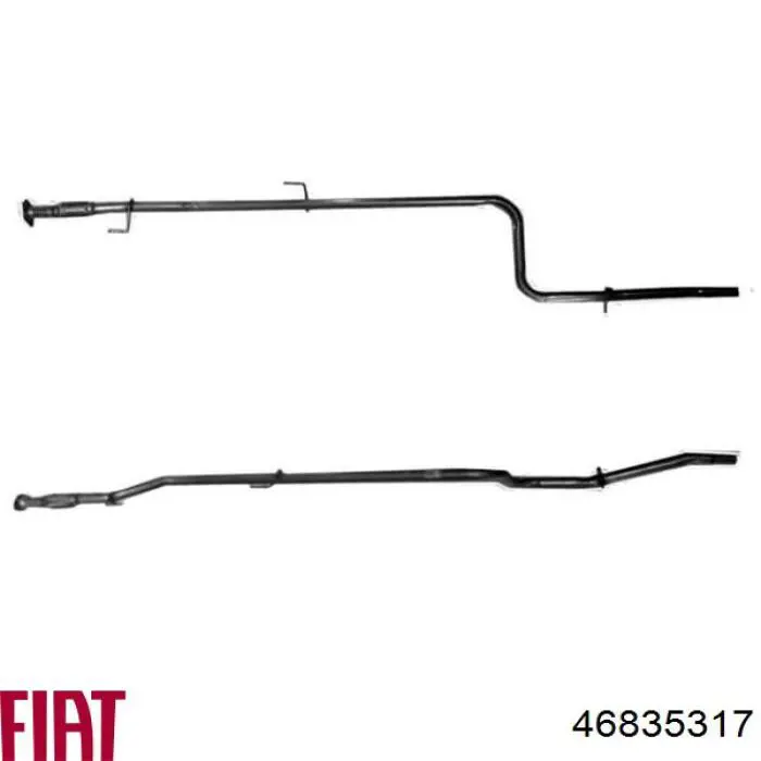 46835317 Fiat/Alfa/Lancia Труба вихлопна, від каталізатора до глушника