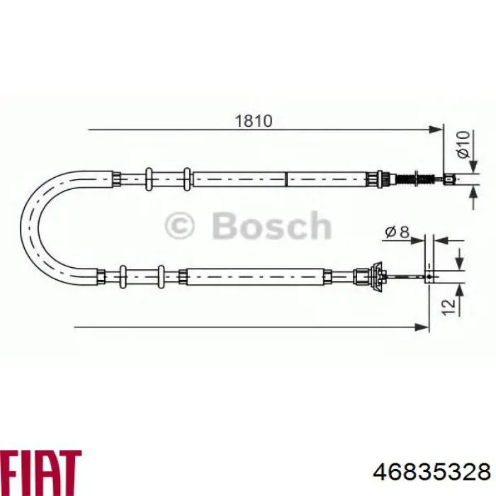 Трос стоянкового гальма задній правий Fiat/Alfa/Lancia 46835328 ціна, від 14.75 USD