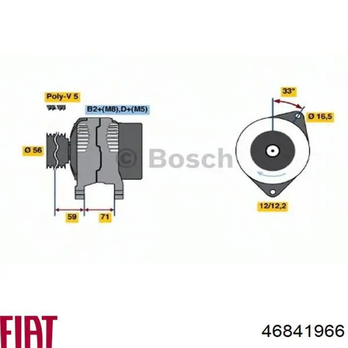 Генератор автомобільний Fiat/Alfa/Lancia CA1648IR