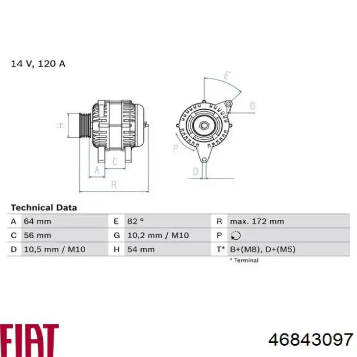 46843097 Fiat/Alfa/Lancia генератор