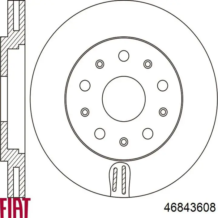 Диск переднього гальма Fiat/Alfa/Lancia 46843608 ціна, від 40.26 USD