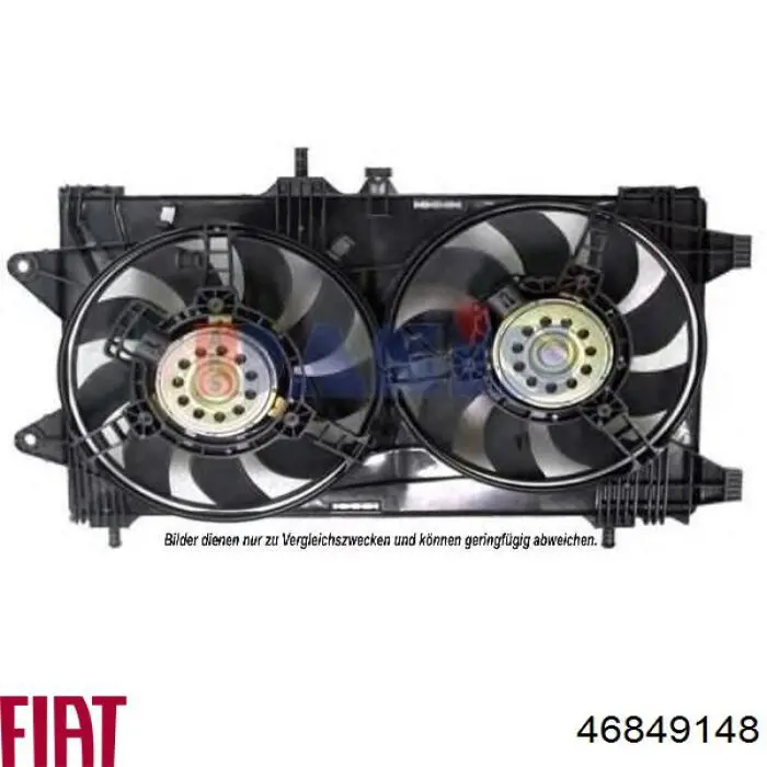 Купити 46849148 Fiat/Alfa/Lancia Дифузор радіатора охолодження, в зборі з двигуном і крильчаткою