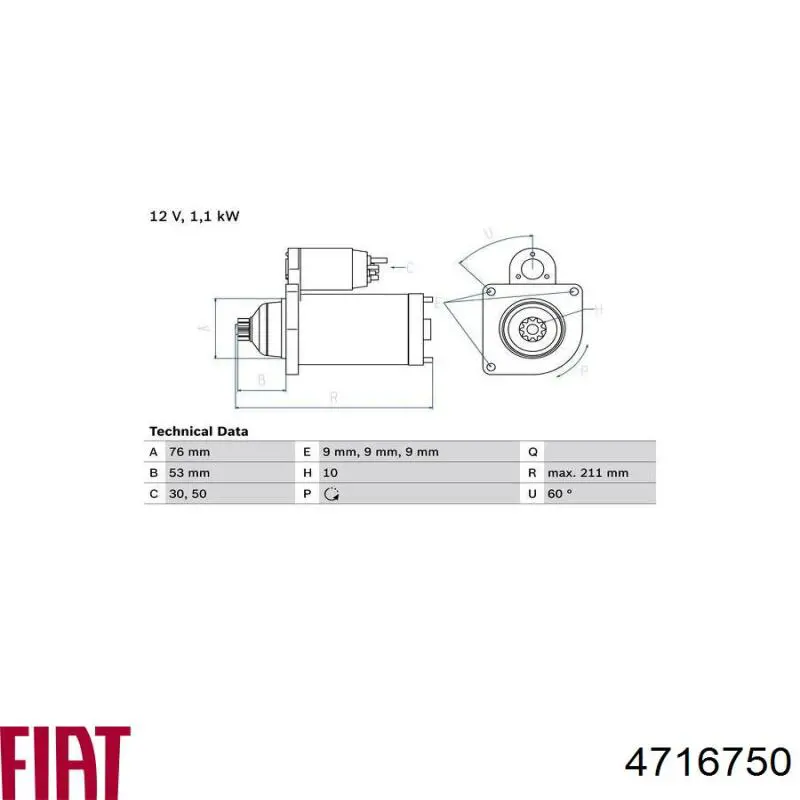 Сальник двигуна, распредвала 4716750 Fiat/Alfa/Lancia